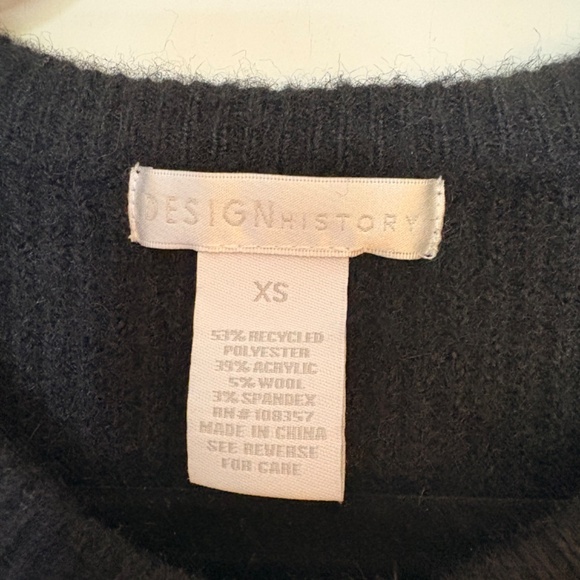 Design History, Black, Ruffle Sleeve Sweater, Size XS - Picture 3 of 3